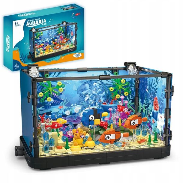 Klocki Akwarium Zestaw Klocków Z Rybkami Kolorowe Rybki Podwodny Świat Nemo