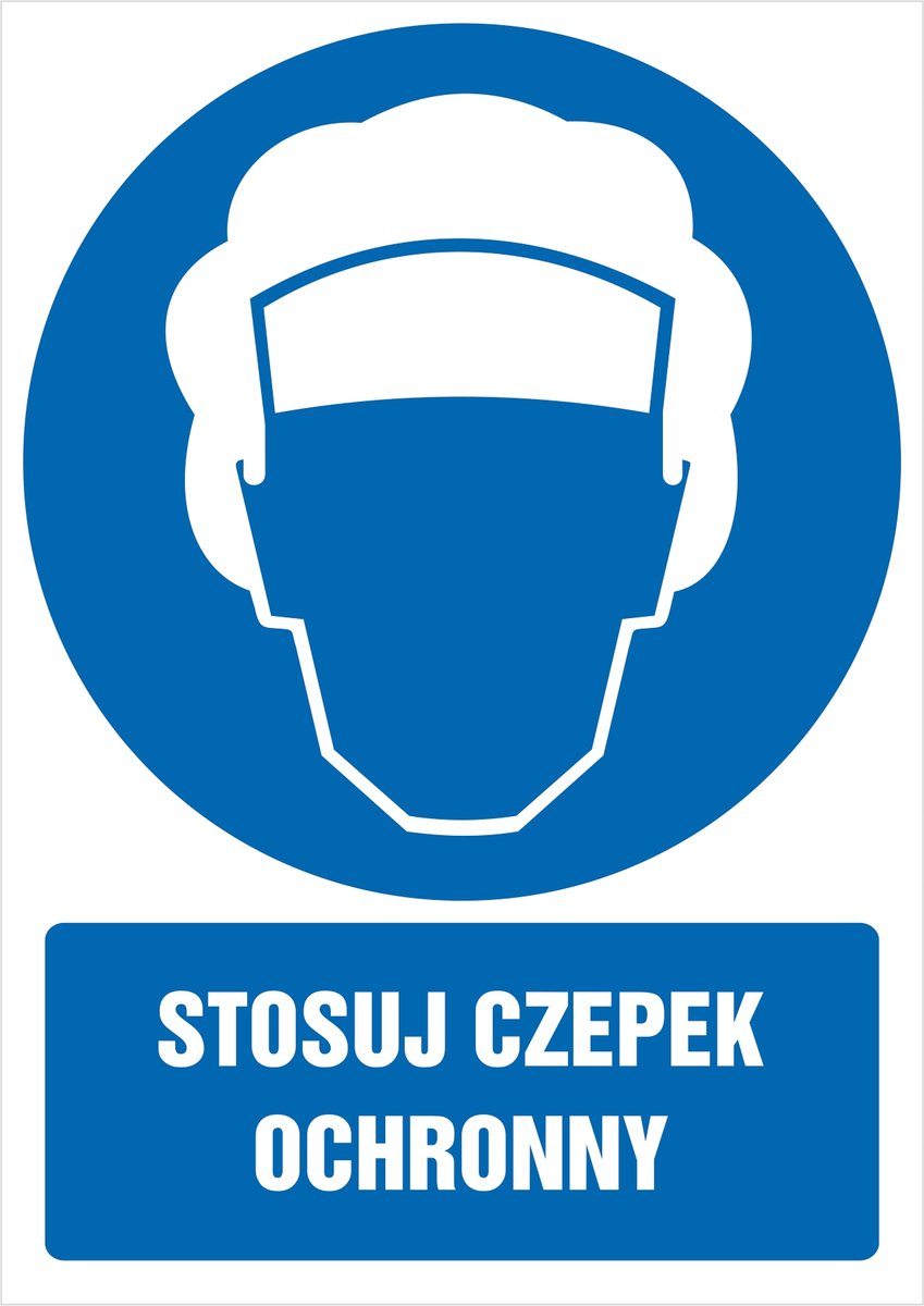 Tabliczka Stosuj czepek ochronny 30x42cm PCV 3mm
