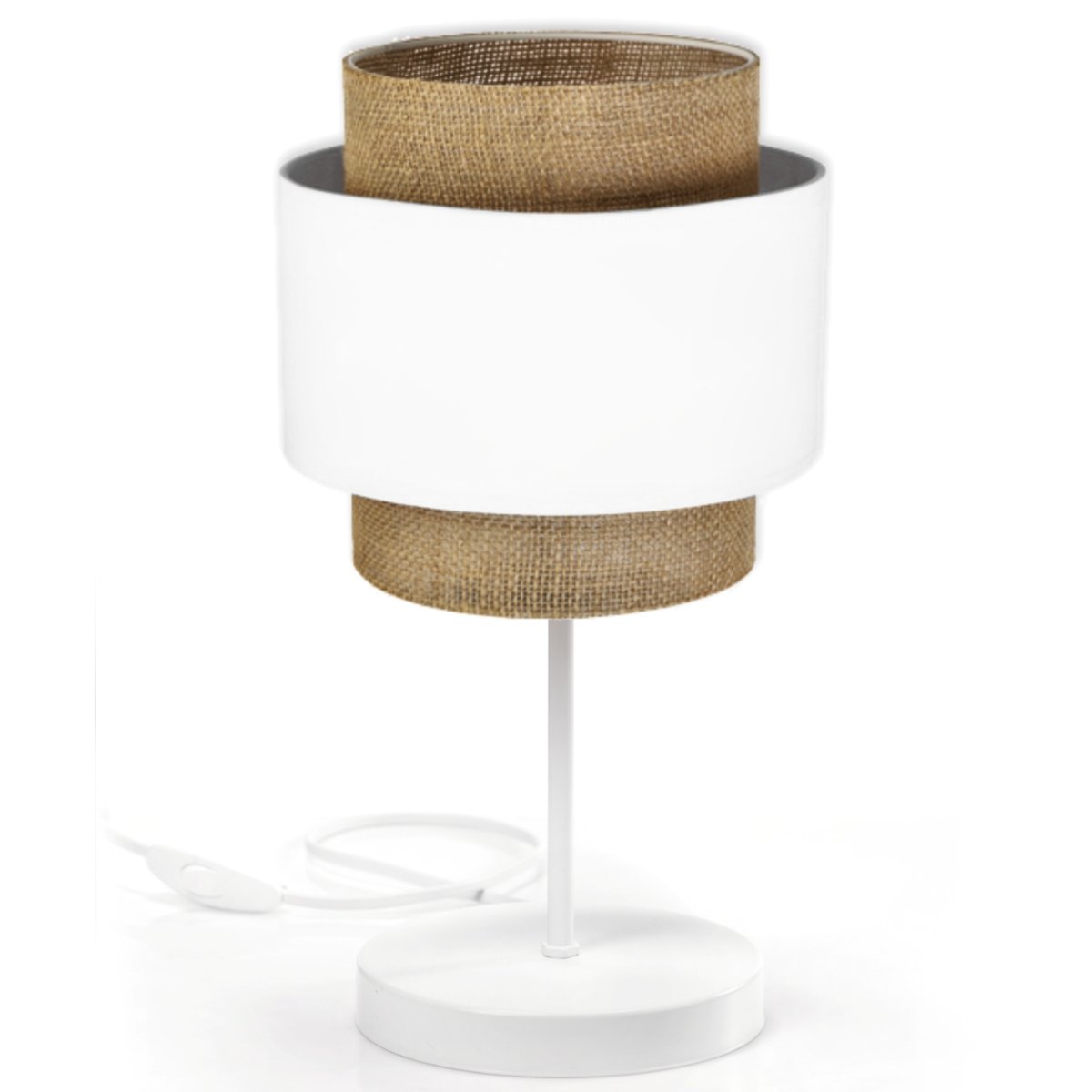 Lampka Nocna Stołowa Abażur Trio Boho Juta Czarna