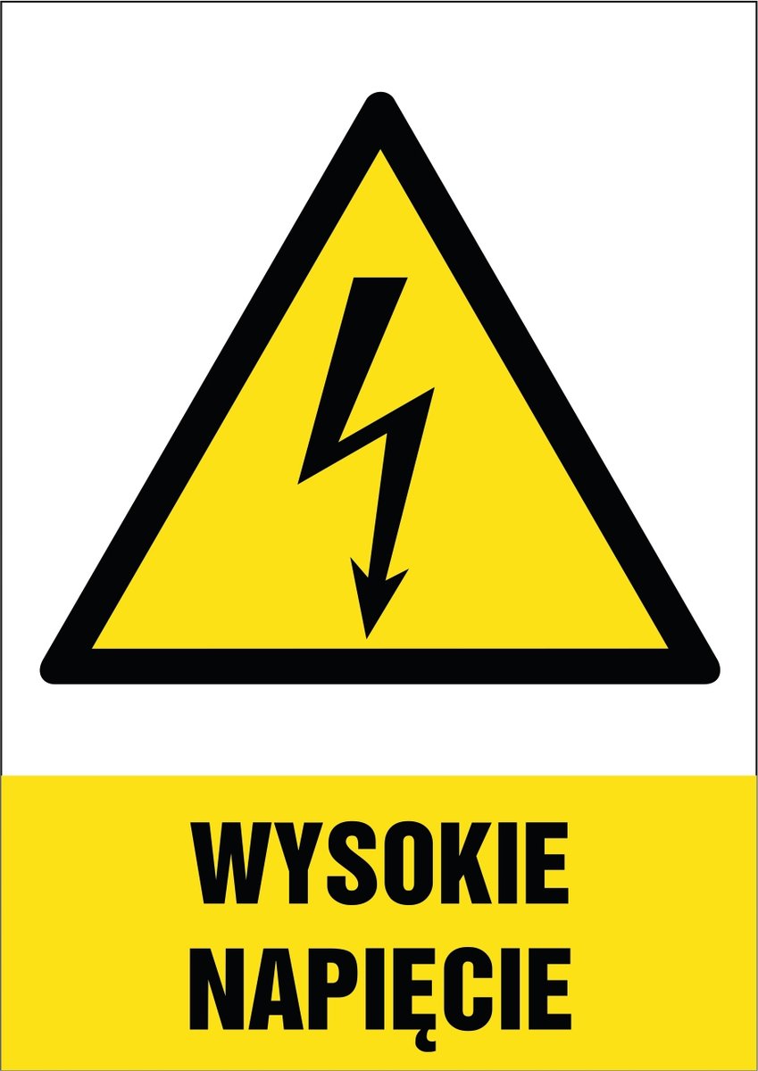 Tabliczka Wysokie napięcie 30x42cm PCV 3mm