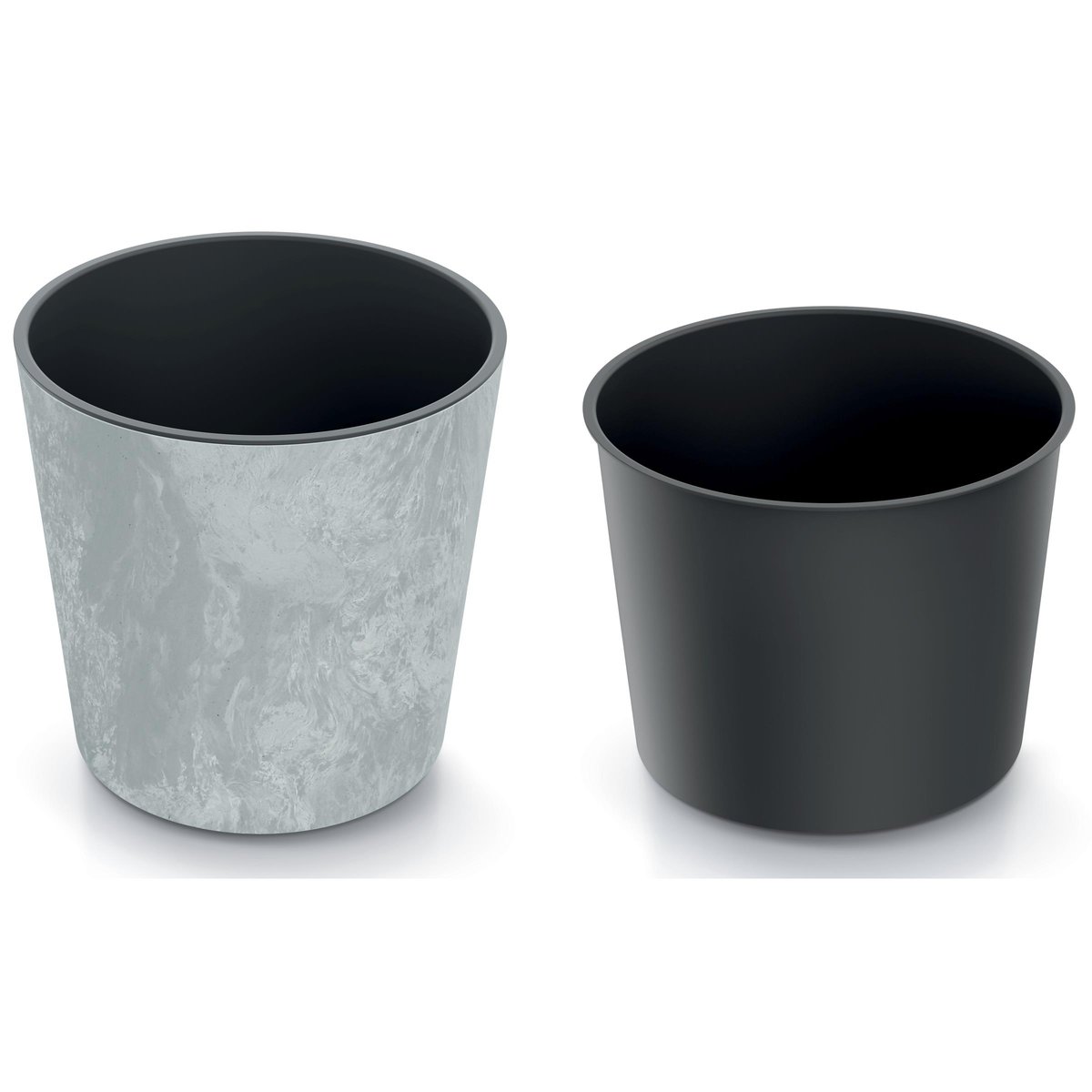 Doniczka okrągła URBI Round Beton Effect DURO250E, Donica + wkład dystansowy