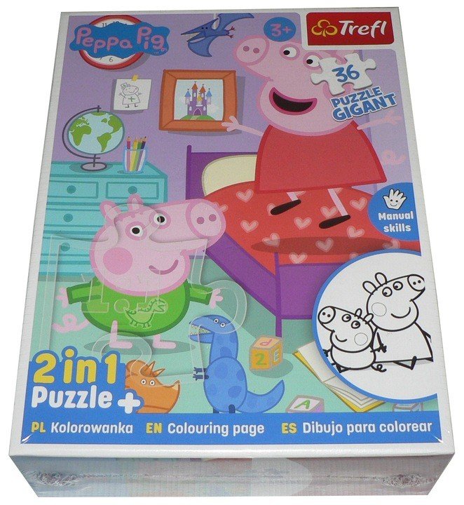 Puzzle TREFL 36 Gigant 48x67 cm - Świnka Peppa - 2w1 !!!!
