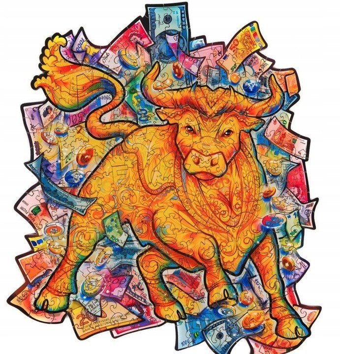 Puzzle Drewniane Dla Dorosłych Kolory Byk Bull M