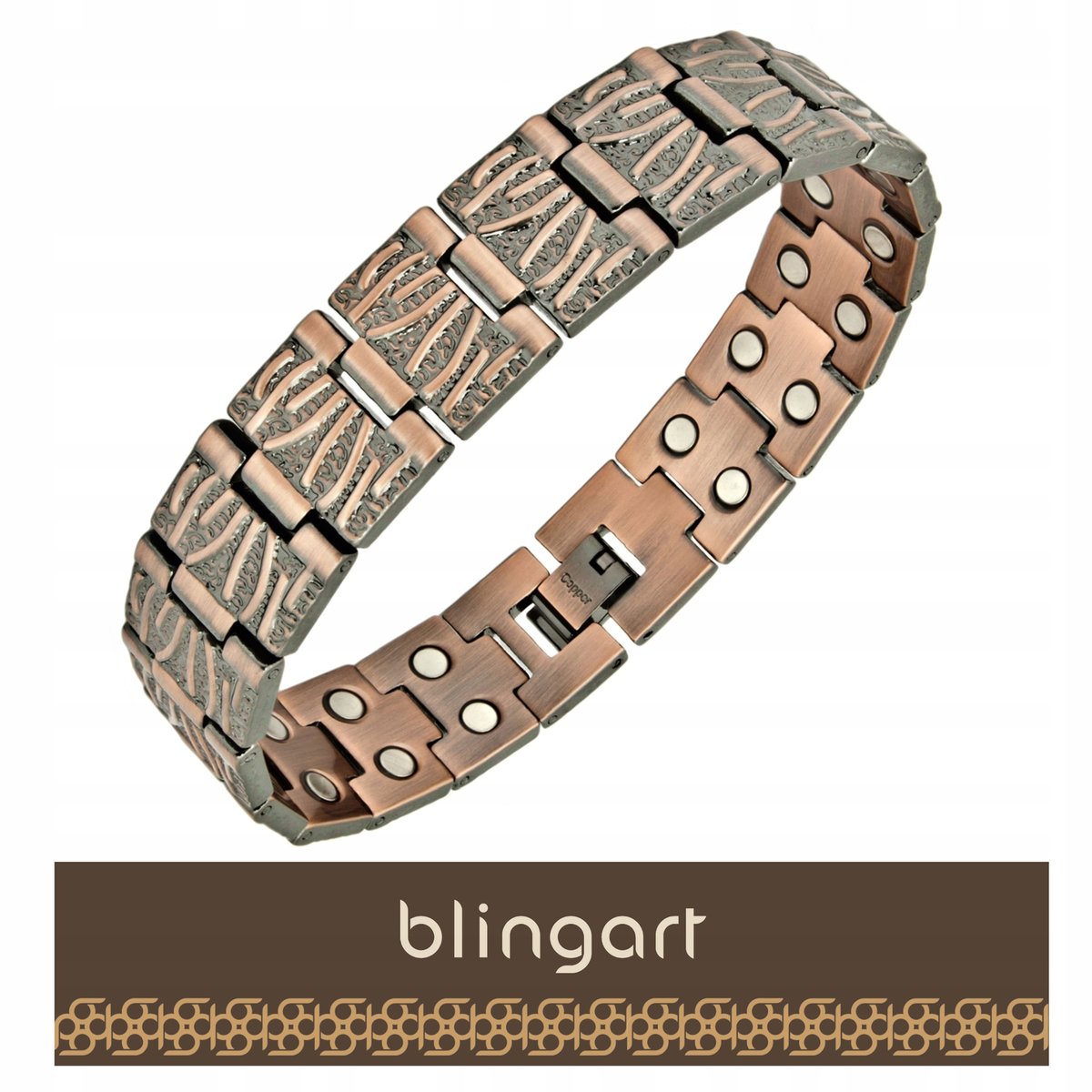 BLINGART Bransoletka magnetyczna miedziana DAMSKA zatrzaskowa na PREZENT