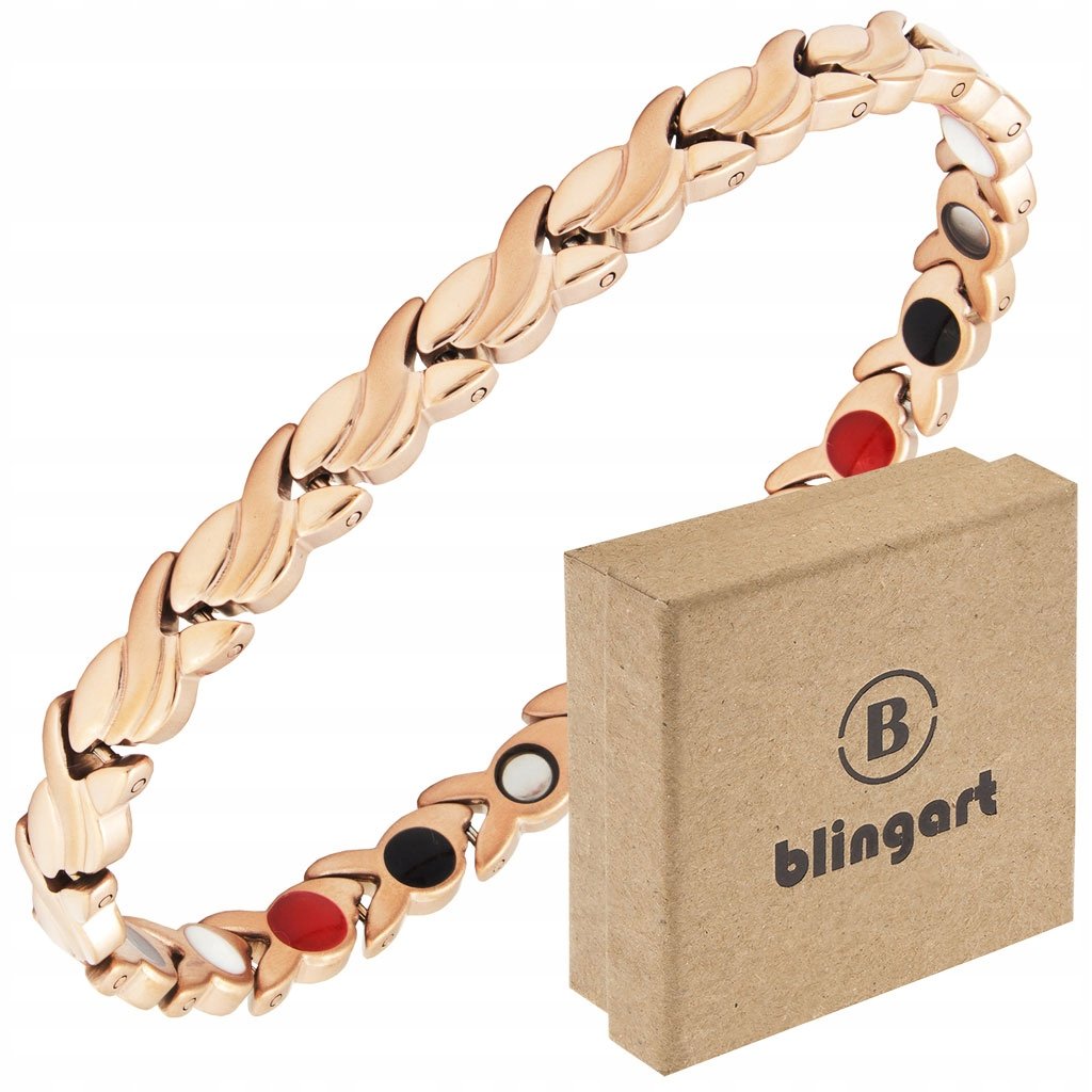 Bransoletka magnetyczna damska pozłacana Rose Gold