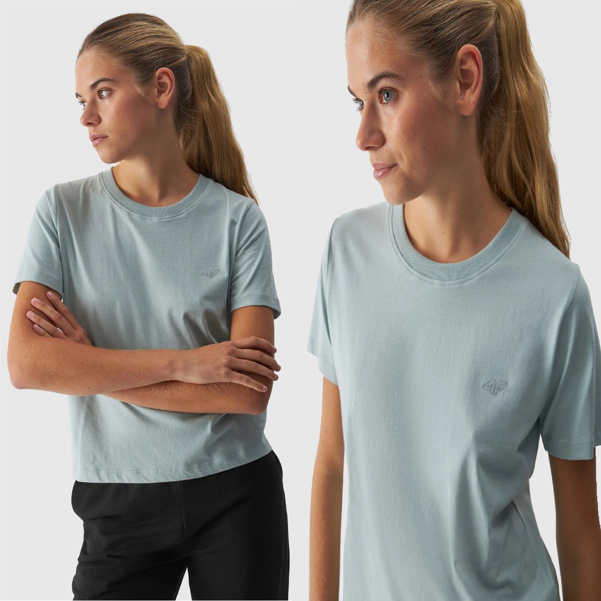 T-SHIRT DAMSKI 4F XS KOSZULKA GŁADKA BASIC TTSHF1650 AW24