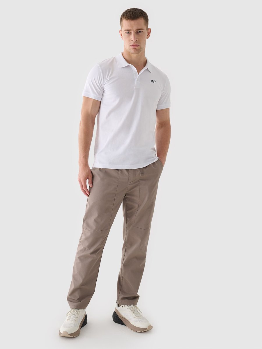 Koszulka polo regular męska 4F 4FWMM00TPTSM367-10S Biały