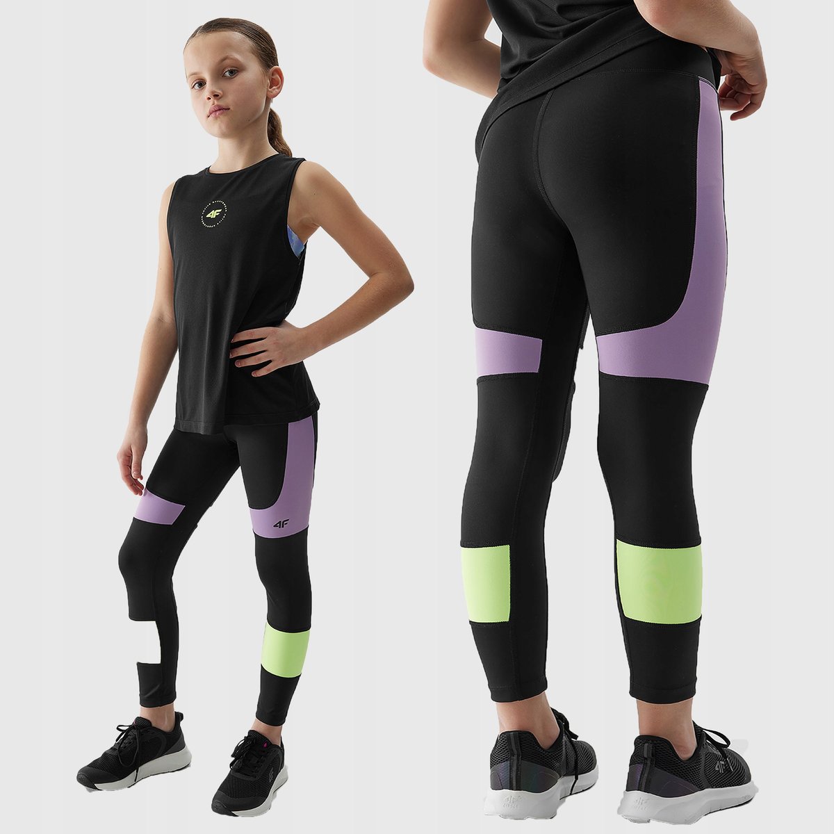 4F LEGGINSY SPORTOWE SZYBKOSCHNĄCE DZIEWCZĘCE SS24