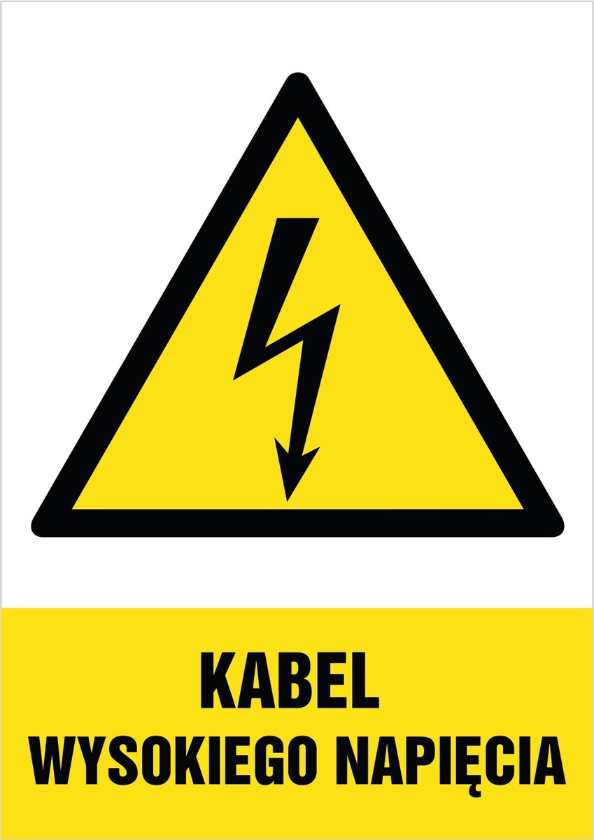 Tabliczka Kabel wysokiego napięcia 30x42cm PCV 3mm