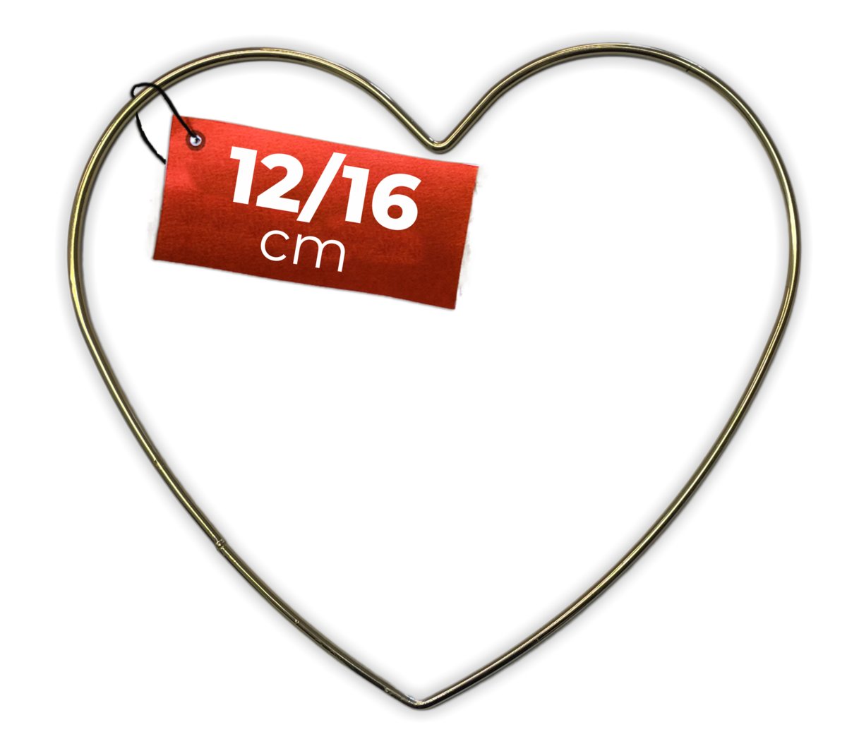 Obręcz metalowa ZŁOTY POŁYSK SERCE do dekoracji 16 cm