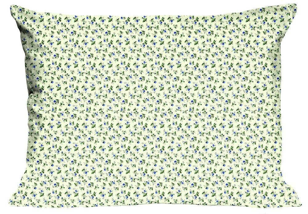 Poszewka 70x80 1582N beżowa niebieskie kwiatuszki Classic E24