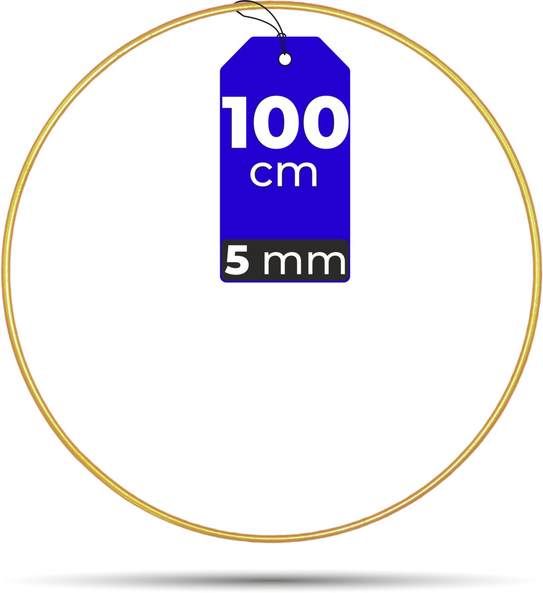 Obręcz metalowa GRUBA ZŁOTA MAT 100 cm 5 mm makrama