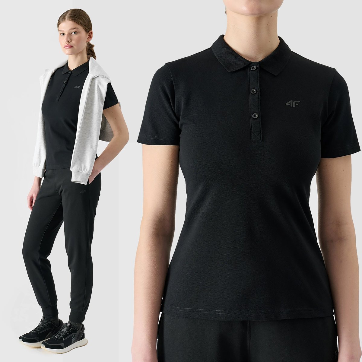 4F KOSZULKA POLO DAMSKA T-SHIRT SPORTOWY BASIC SS24