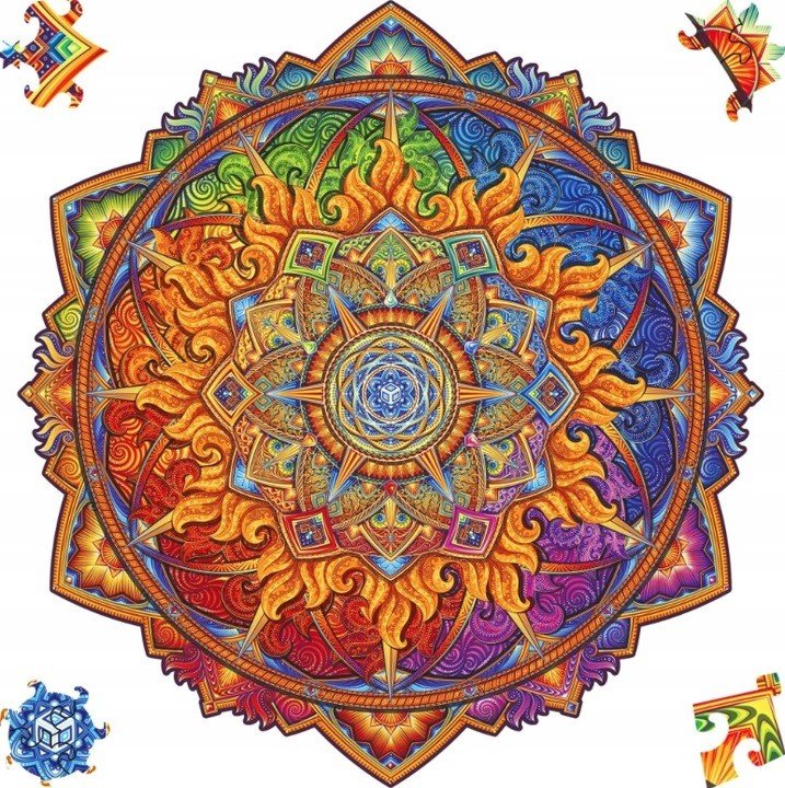 Puzzle Drewniane Mandala Wschodzące Słońce