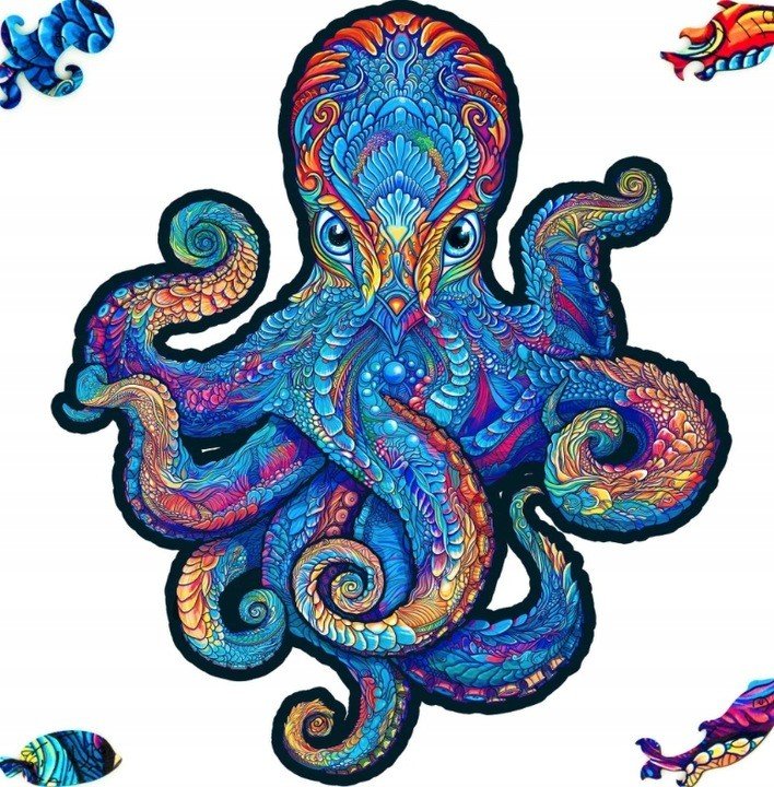 Puzzle Drewniane Dla Dorosłych Magnetyczna Ośmiornica