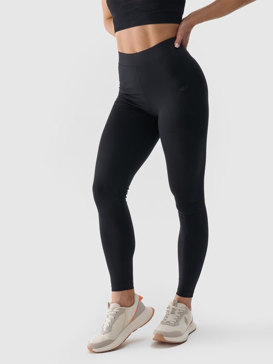Legginsy dzianinowe damskie 4F 4FWMM00TTIGF195-20S Czarny
