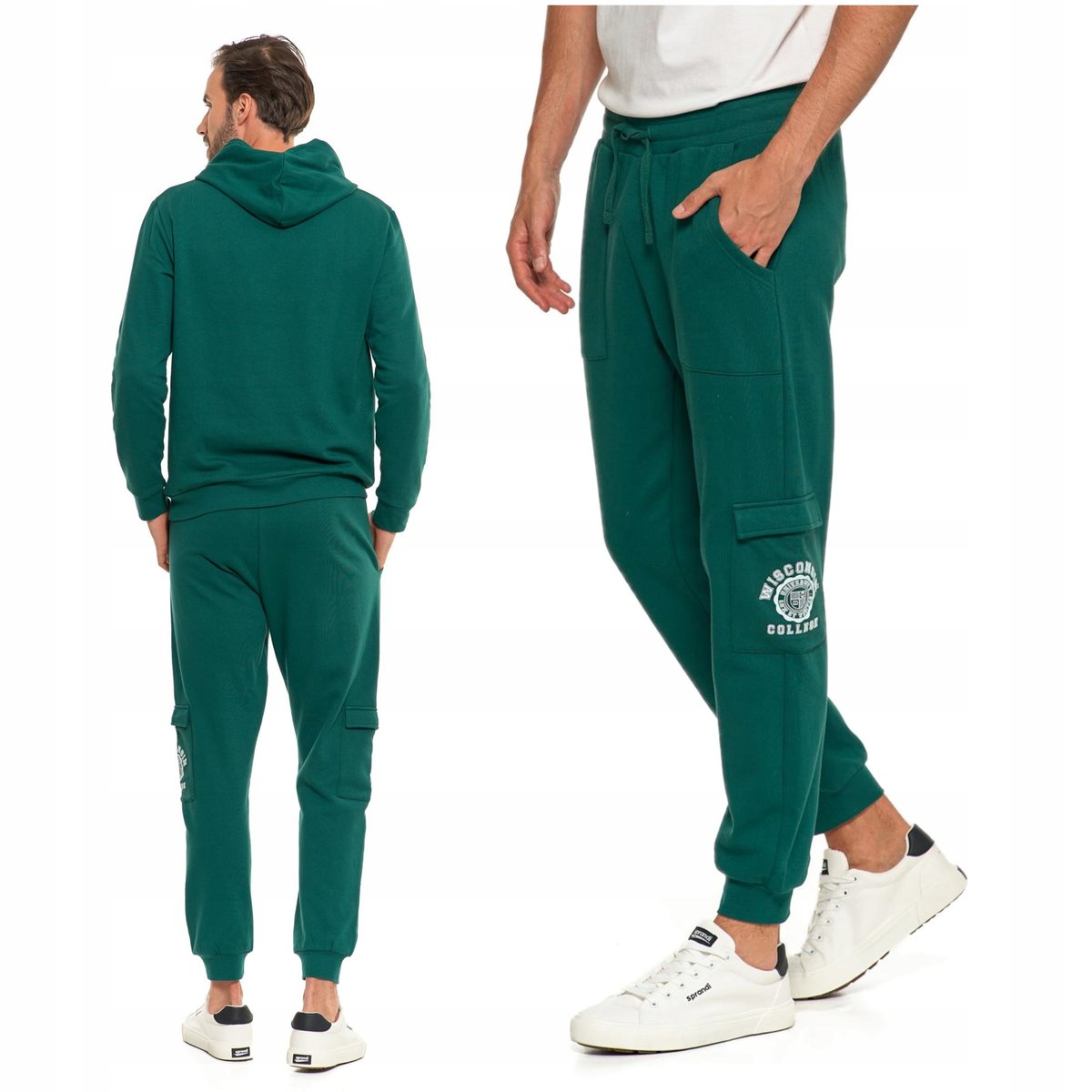 SPODNIE DRESOWE MĘSKIE ZE ŚCIĄGACZAMI KIESZENIE WYGODNE WIĄZANE MORAJ XL