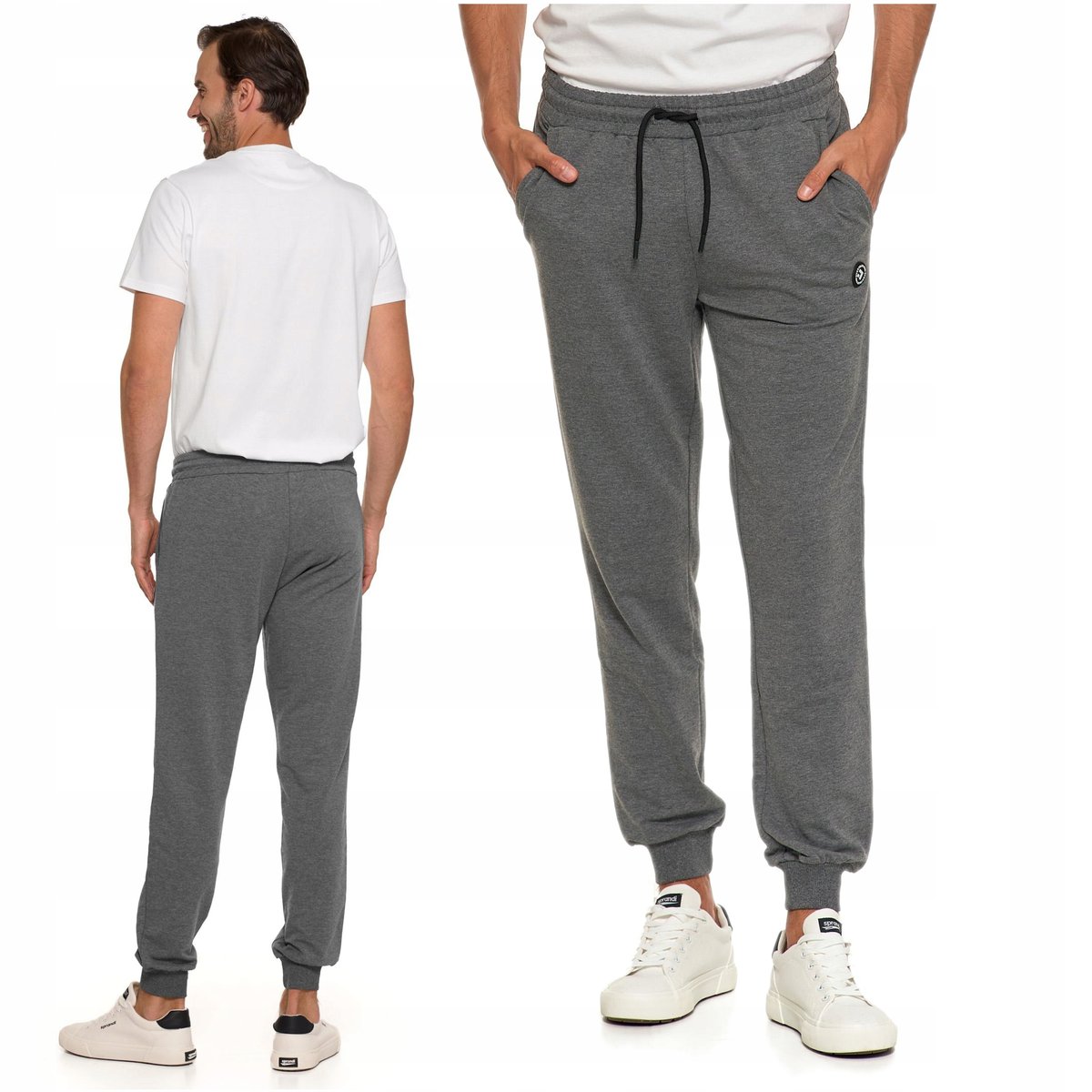 SPODNIE DRESOWE MĘSKIE ZE ŚCIĄGACZAMI KIESZENIAMI WYGODNE WIĄZANE MORAJ XXL