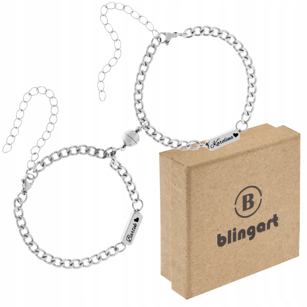 Bransoletki dla par z GRAWEREM z MAGNESEM 316L