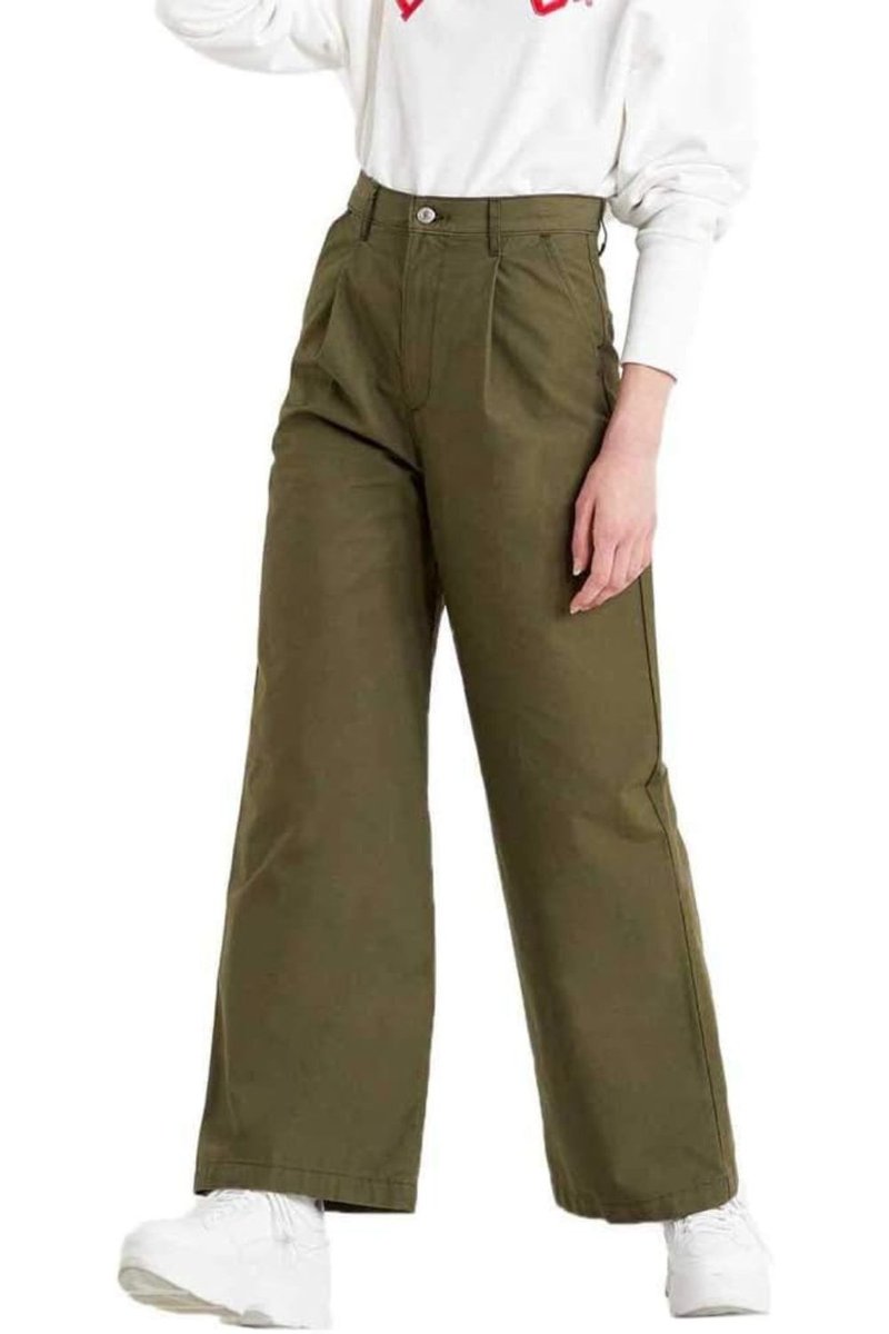 Spodnie damskie Levi's khaki palazzo szerokie khaki-W31