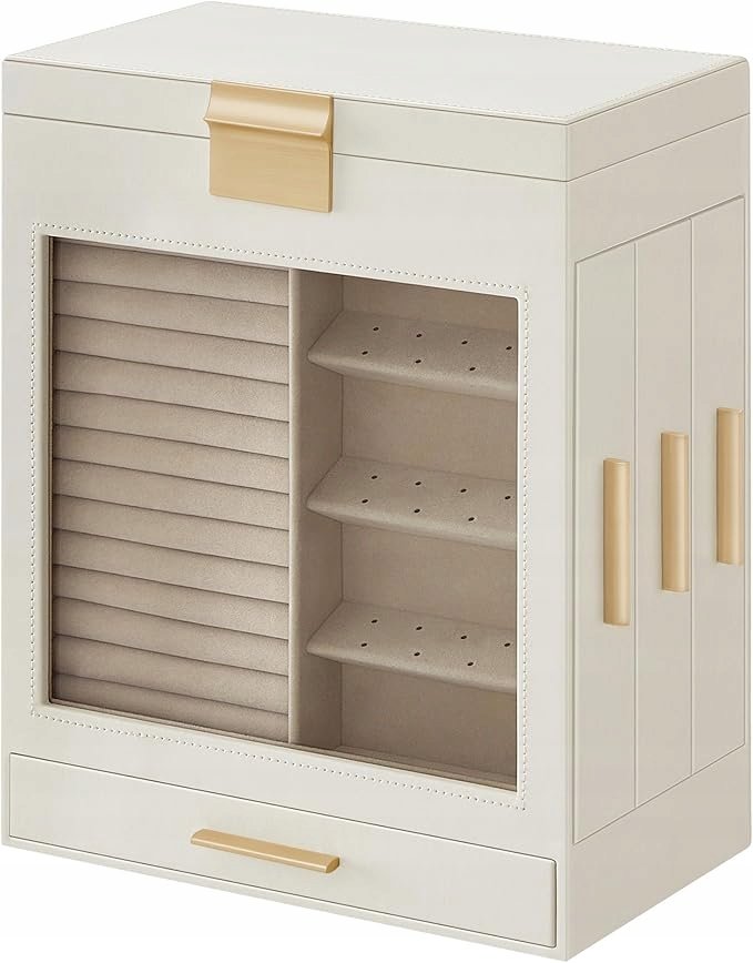 SZKATUŁKA PUDEŁKO NA BIŻUTERIĘ ORGANIZER GLAMOUR 5 POZIOMÓW SONGMICS