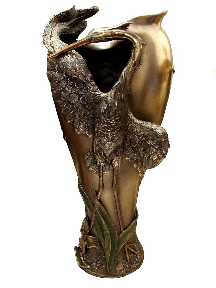 WAZON Z CZAPLĄ CUDOWNIE ZDOBIONY W STYLU KLASYCZNEJ SECESJI VERONESE 34 CM