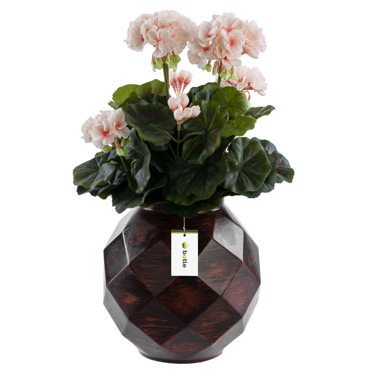 Wazon ceramiczny geometryczny 3D Brązowy Ø11 H 22 cm intensywny kolor