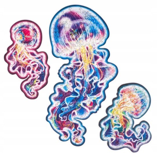 Puzzle Drewniane Dla Dorosłych Kolorowy Meduza S