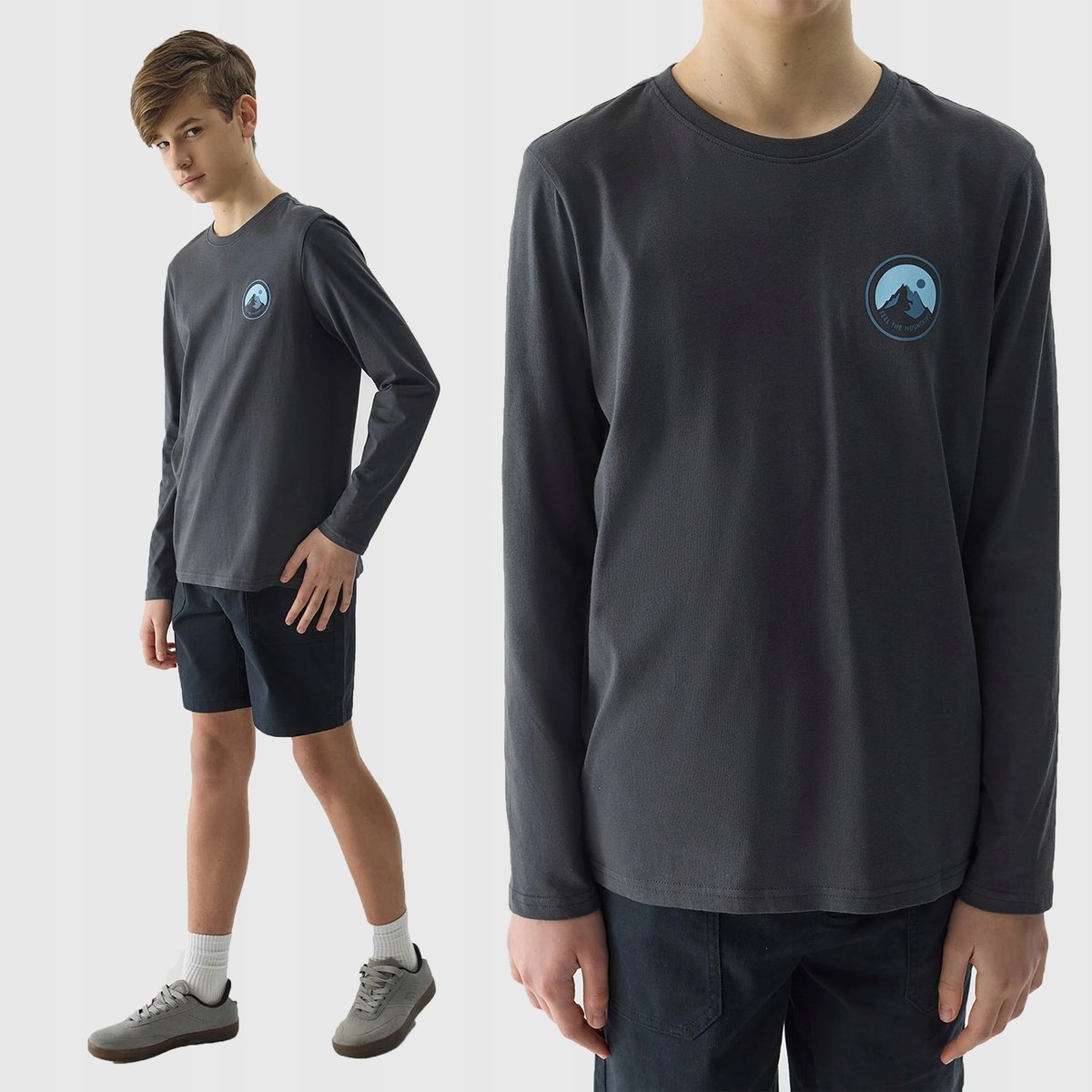 LONGSLEEVE CHŁOPIĘCY 4F BLUZKA DZIECIĘCA BAWEŁNIANA JUNIOR SS24
