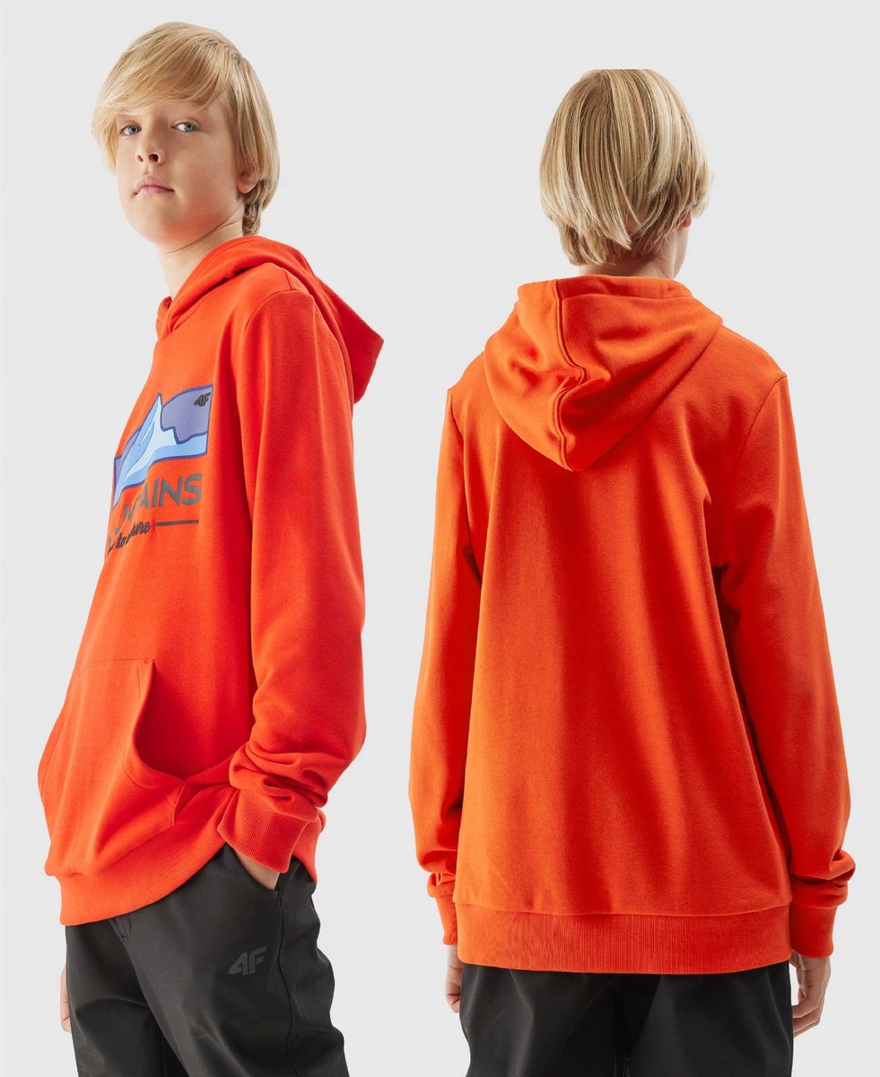 4F BLUZA CHŁOPIĘCA DRESOWA SPORTOWA Z KAPTUREM DZIECIĘCA
