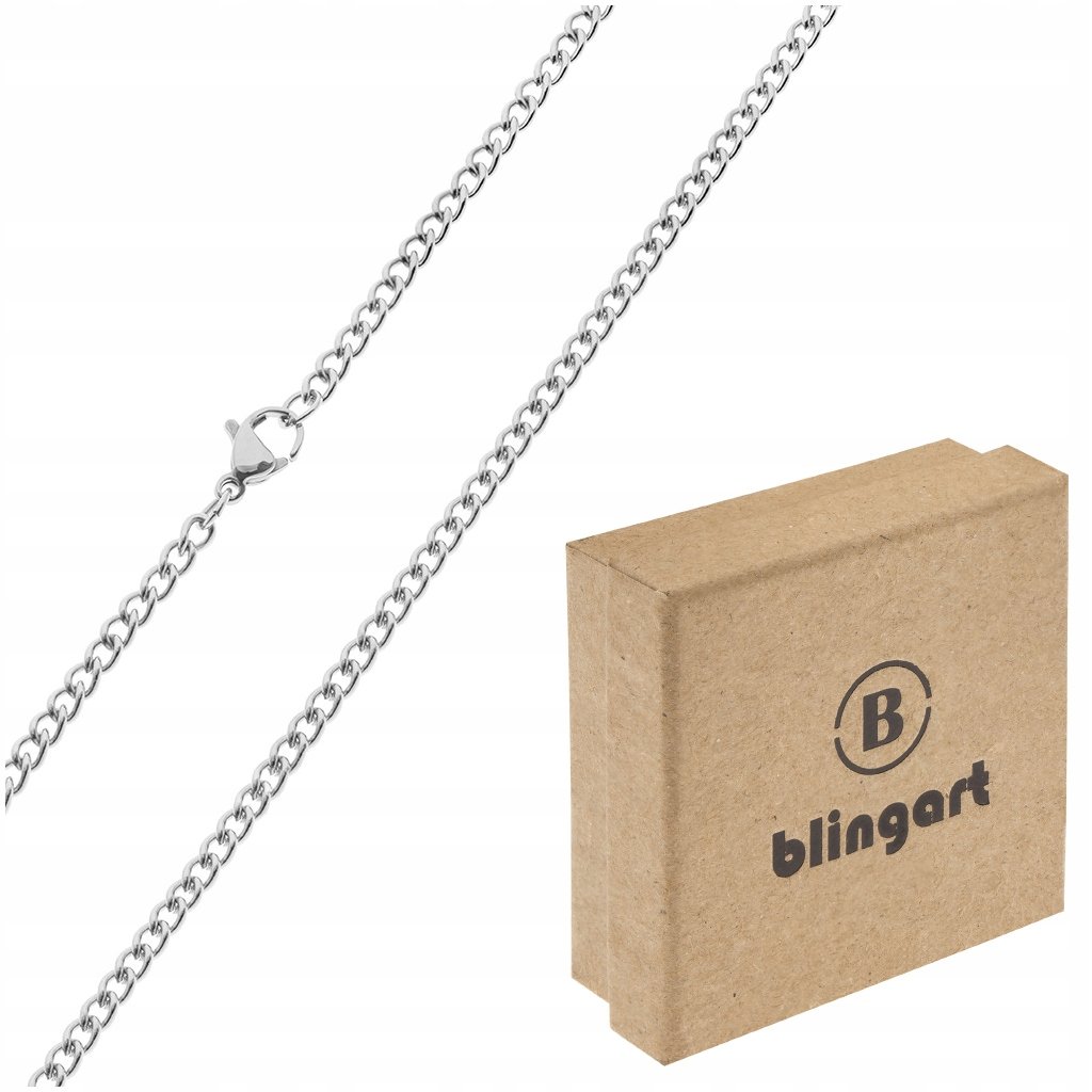 BLINGART Łańcuszek męski ze stali chirurgicznej 316L srebrny splot Pancerka