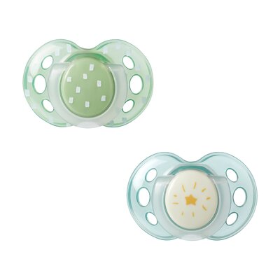 TOMMEE TIPPEE Zestaw 2 smoczków 18-36M NIGHT mix
