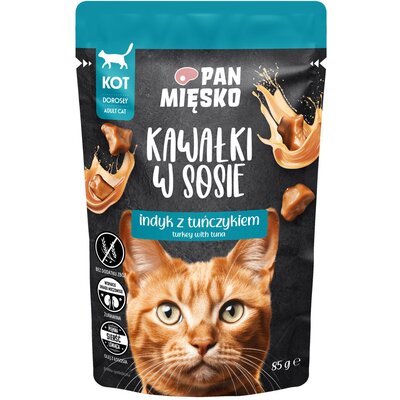 Karma dla kota PAN MIĘSKO Indyk z tuńczykiem 85 g