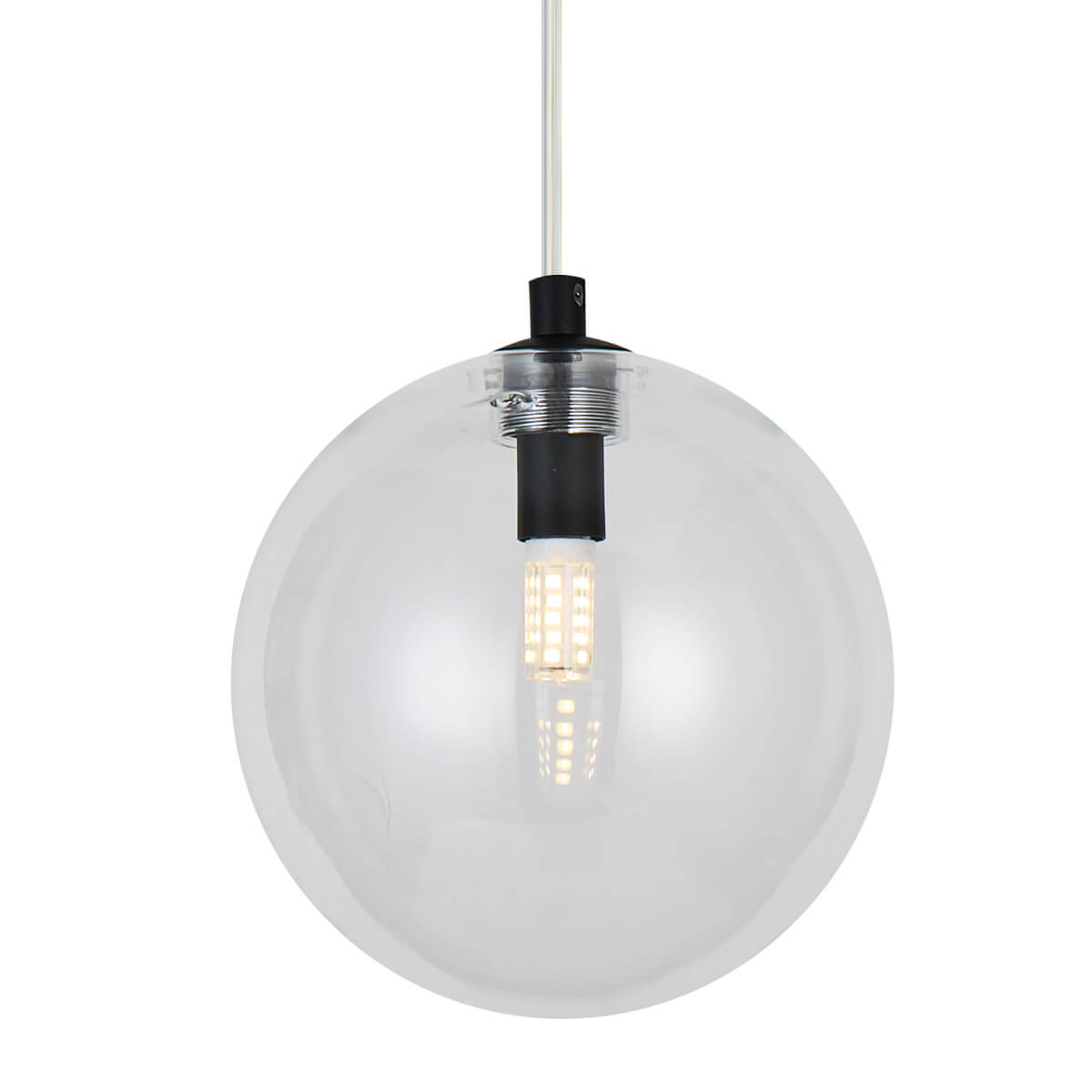 Kulista zwisowa lampa BUBBLES AZ5918+AZ5955 szklana czarna przezroczysta