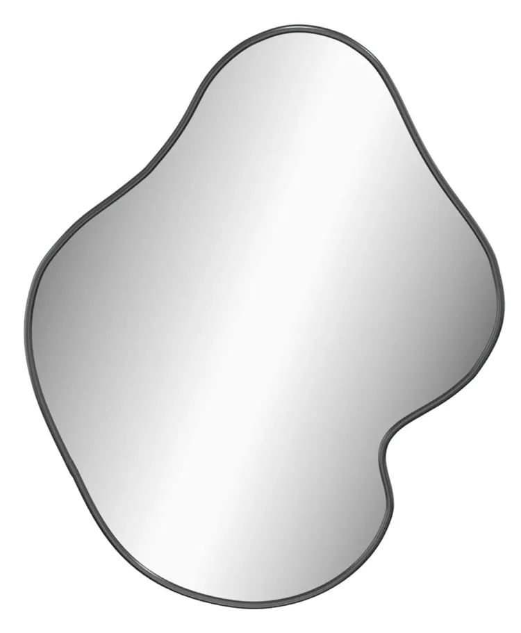 Czarne asymetryczne lustro nowoczesne 60x50 cm N4-L43