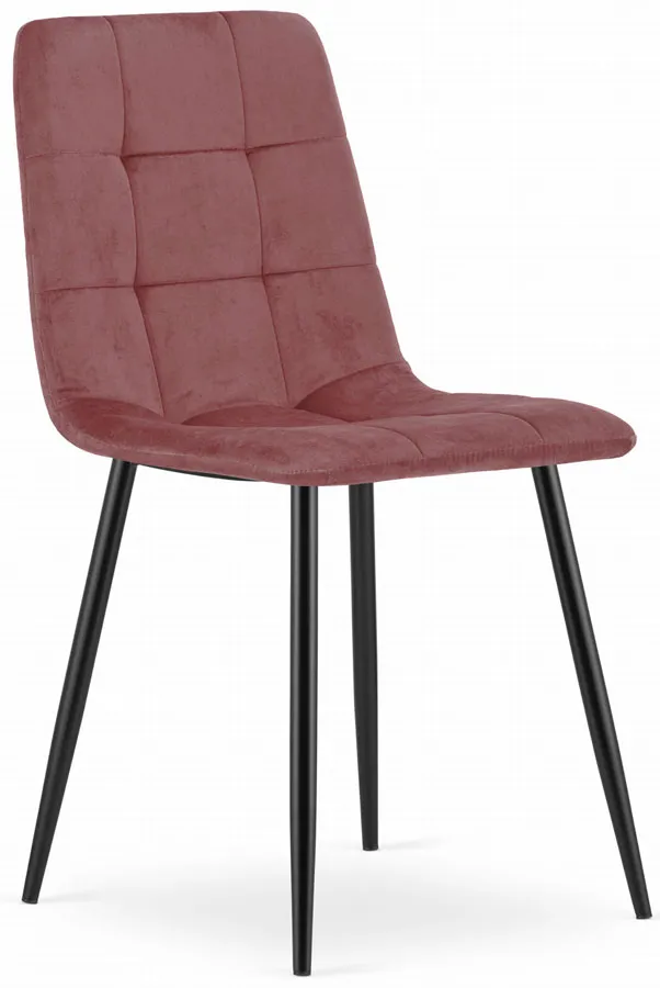 Ciemnoróżowe krzesło tapicerowane pikowane K6-F55
