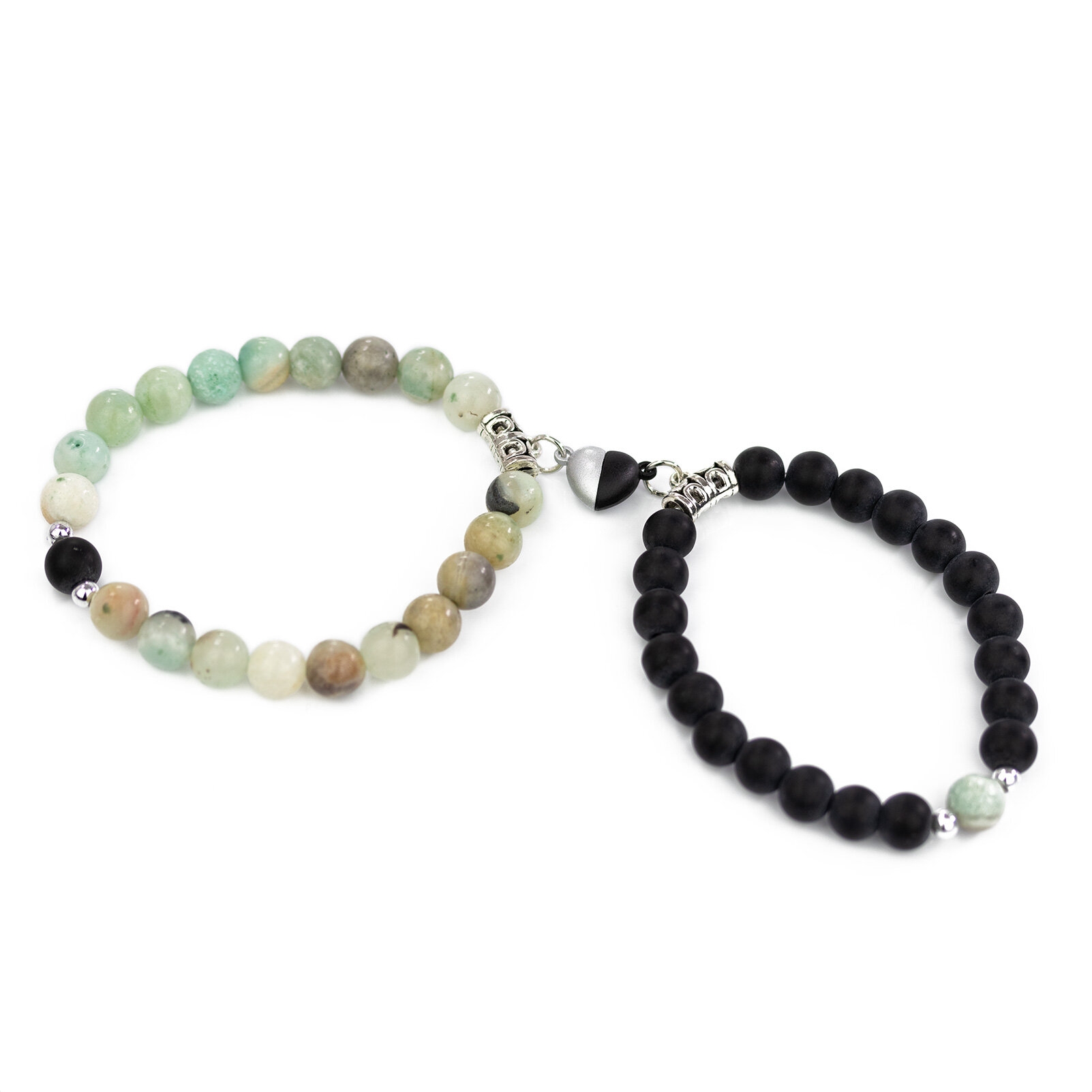 BRANSOLETKA PRZYJAŹNI dla par serduszko na magnes na gumce SERCE 2 SZTUKI