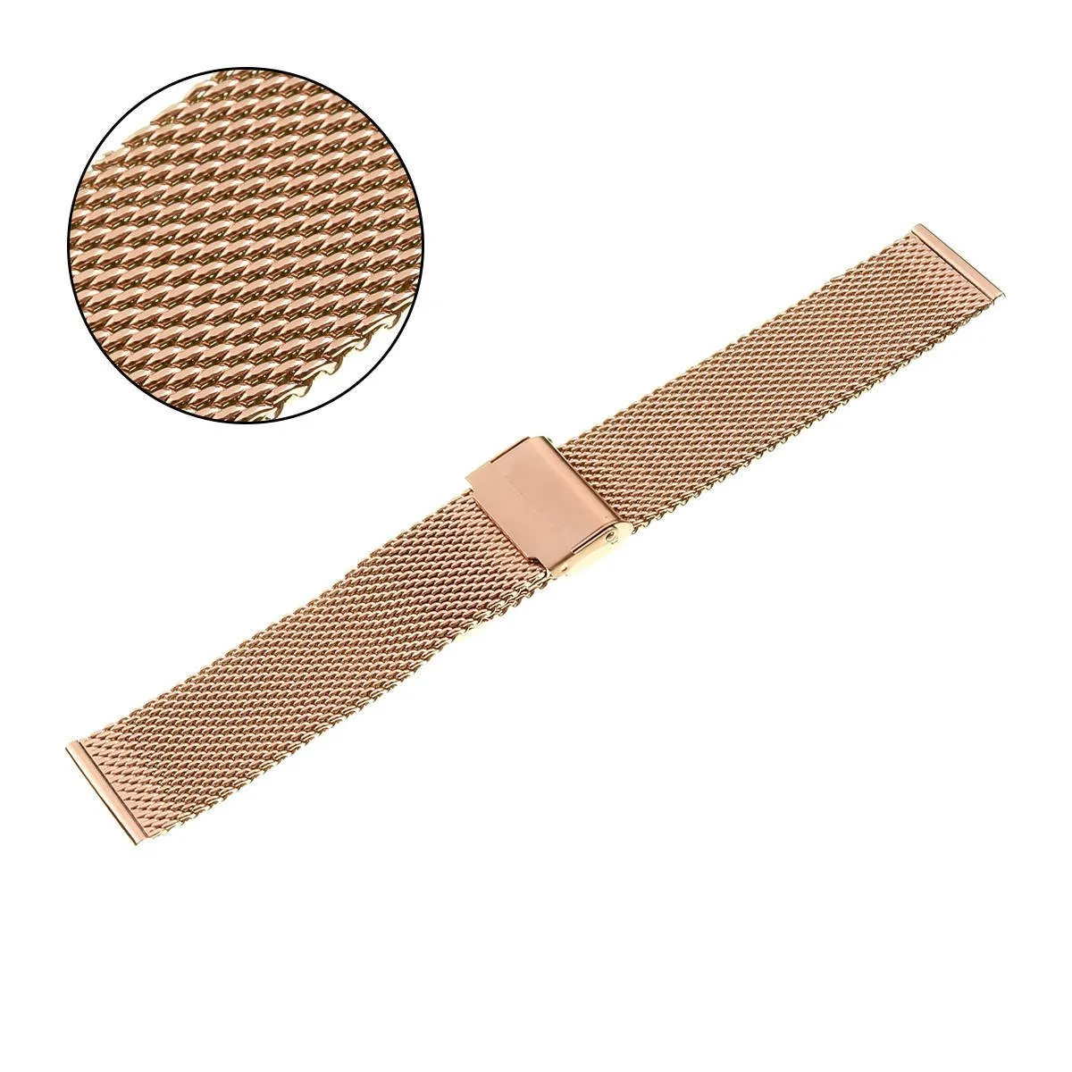 Różowo złota bransoletka gruba siatka do smartwatch zegarek 22 / 24 / 26 ★ % SALE % ★ Kup teraz, zapłać za 30 dni | GRATIS WYSYŁKA | ZWROT DO 365 DNI