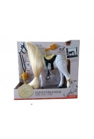 Koń z akcesoriami biały