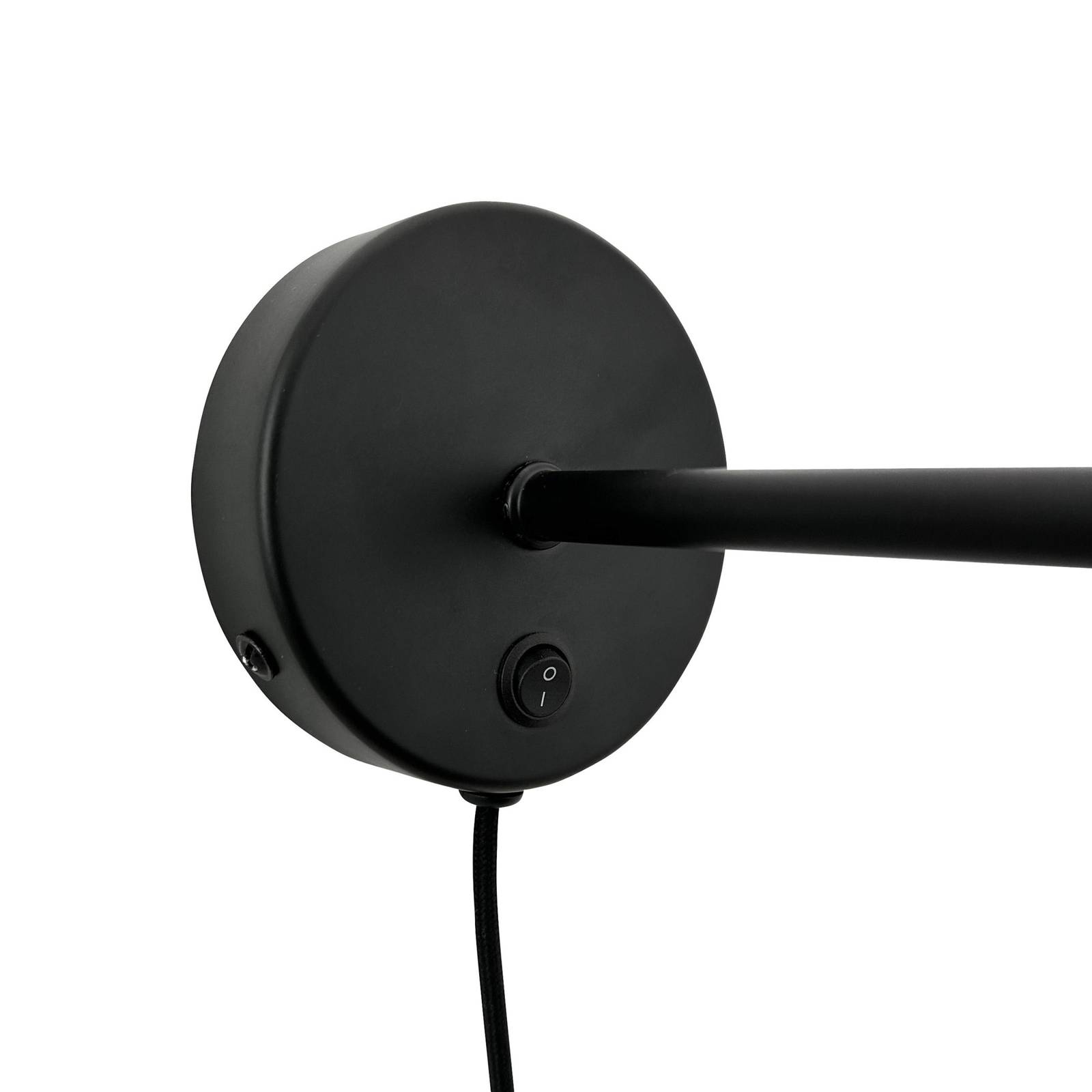 Dyberg Larsen lampa ścienna Stoke, czarny, Ø 20 cm, metal