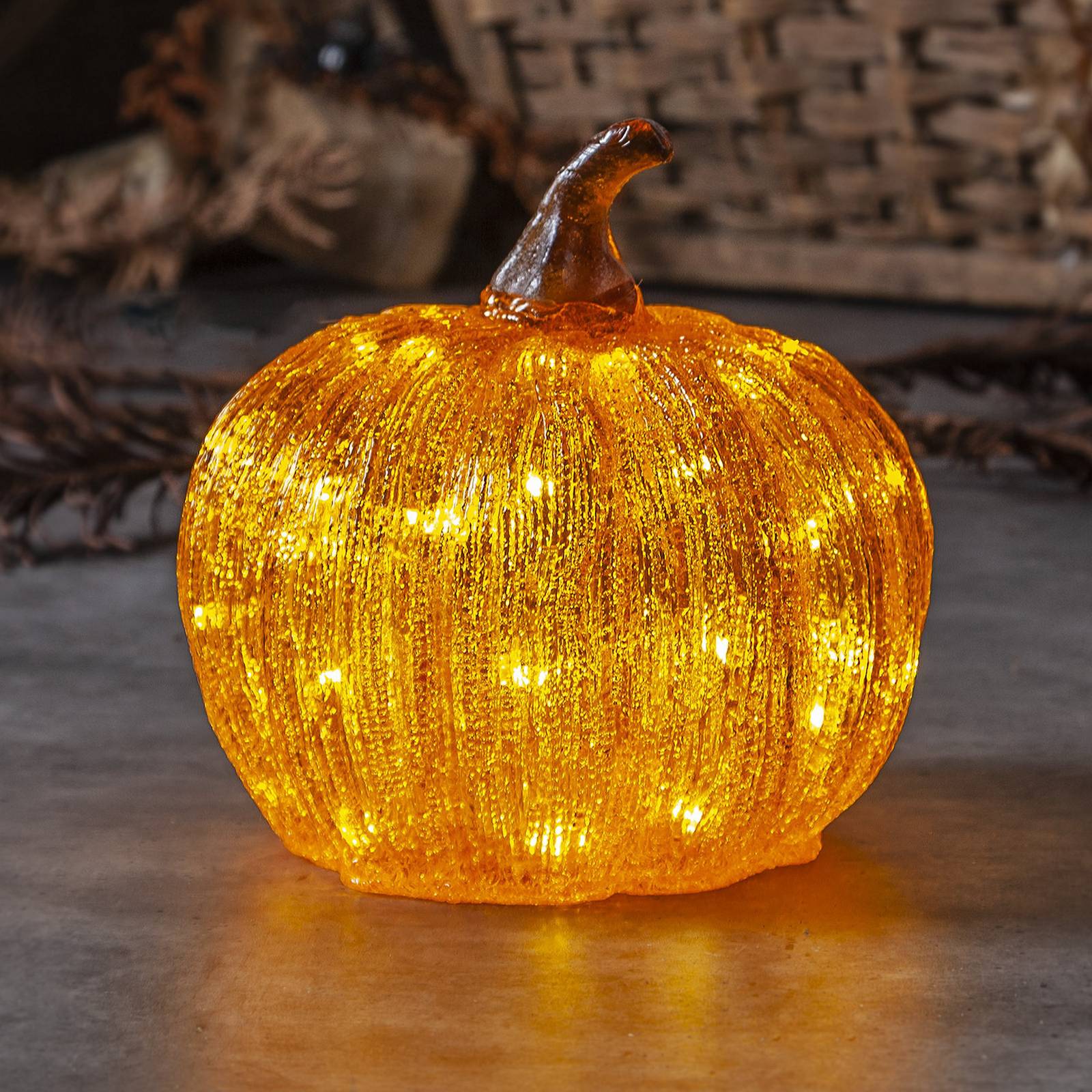 STAR TRADING Lampa tarasowa LED Harvey Ø 20 cm pomarańczowa plastikowa bateria