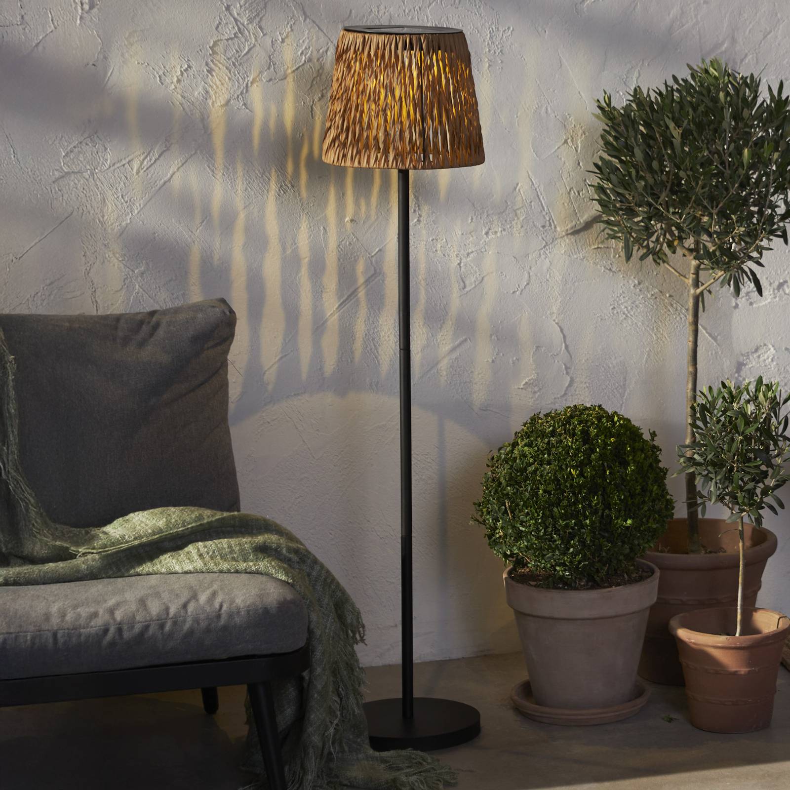 STAR TRADING Lampa stojąca LED Cesta 127cm brązowy/czarny plastik/metal