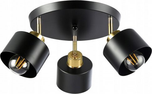 Lampa wisząca Sigma Loftowa lampa sufitowa wisząca LED E27 - czarno złota x3