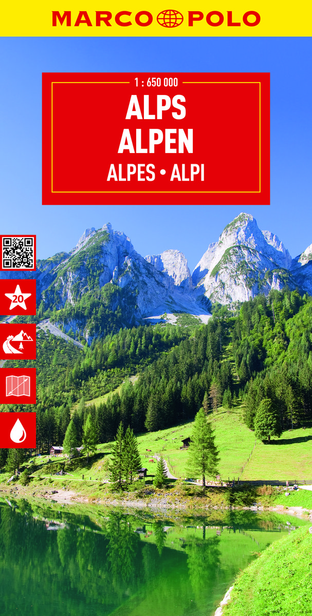 Alpy. Mapa drogowa. 1:650 000