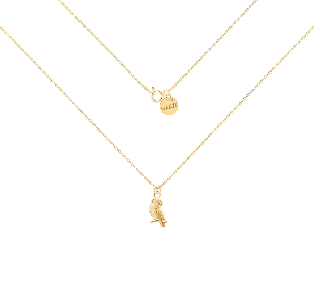 Pozłacany naszyjnik z sową 45 cm