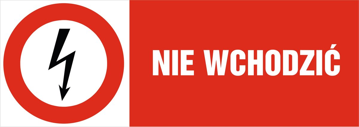 Tabliczka pozioma zakazu: Nie wchodzić 21x60cm PCV 3mm