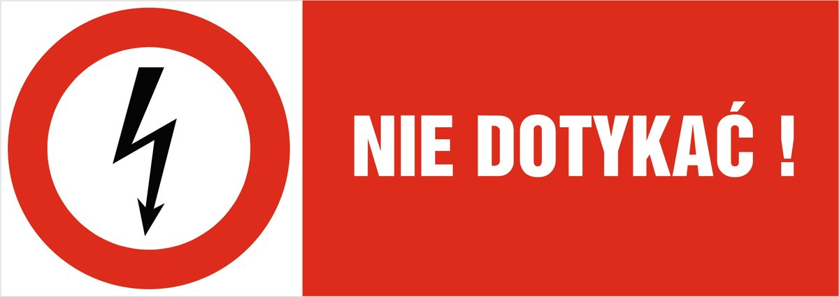 Tabliczka pozioma zakazu: Nie dotykać ! 21x60cm PCV 3mm