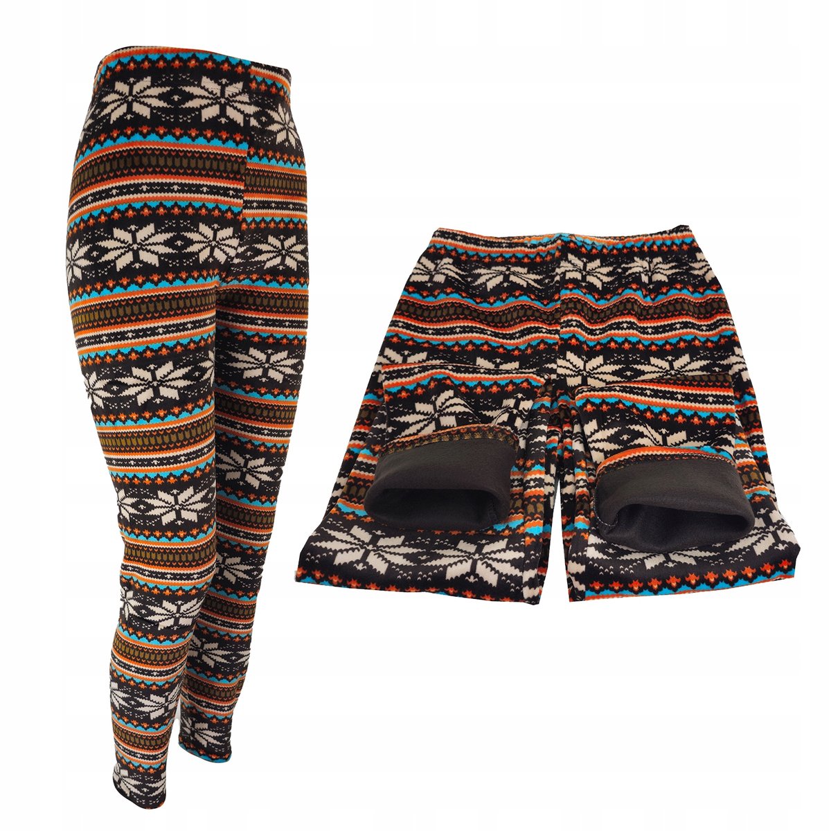 Legginsy Ocieplane Norweskie Damskie Leginsy Skandynawskie Wysokim 2Xl/3Xl