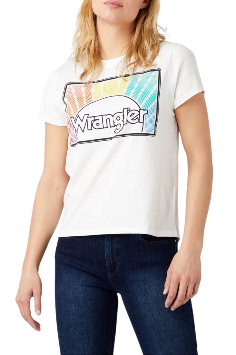 Koszulka damska Wrangler Rainbow Tee bawełniana-XS