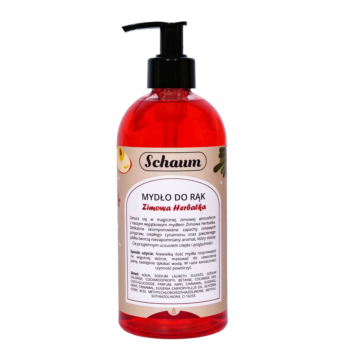 Schaum, Mydło o zapachu jabłka i cynamonu, 500 ml
